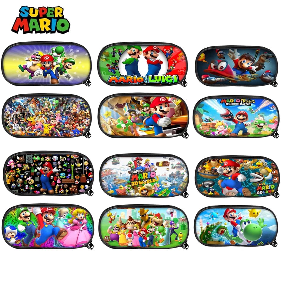 Mat holder Super Mario Bros Backpack for anime figures Kawaii Cancelleria Pencil for pencils for return to school