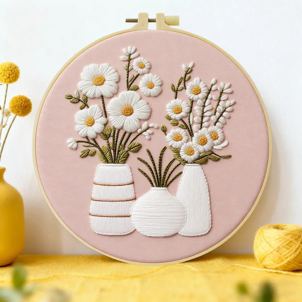 1pc 20X20CM/15X15CM 7.87/6.3inch Vase Embroidery Starter Kit DIY Kit DIY Embroidery Kit Manualidades Sewing Art Craft Painting