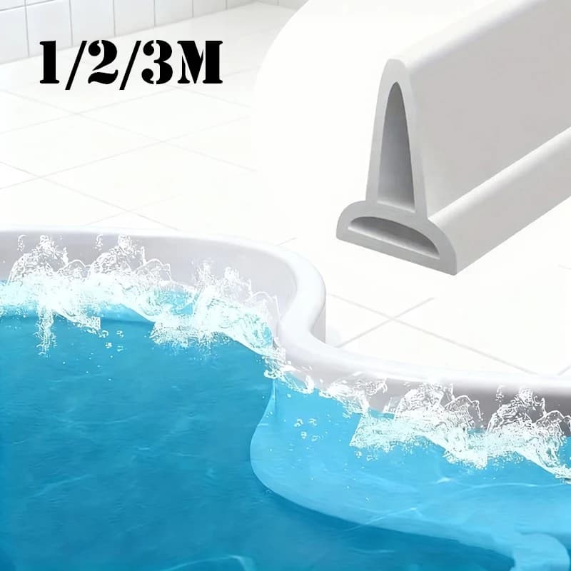 Barriera pieghevole in silicone per bagno da 1/2/3m, protezione per soglia, paravento per porta, striscia sigillante flessibile, barriera pieghevole per bagno