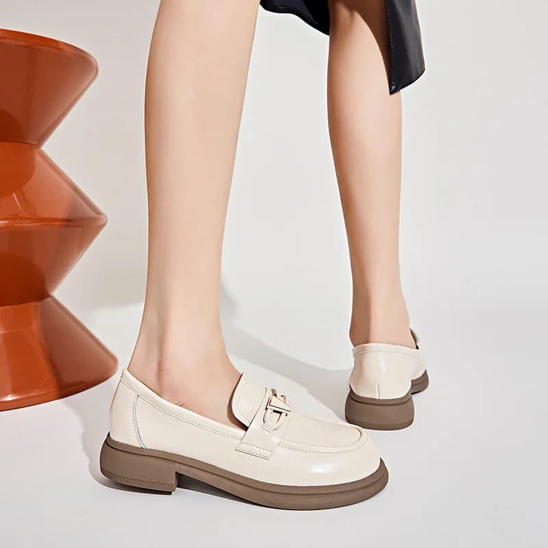 Nuovi Mocassini in Pelle Primavera 2026 per Donna, Comodi Slip-On con Suola Morbida, Stile Vintage con Dettagli Metallici, Scarpe da Donna Zapatillas Mujer