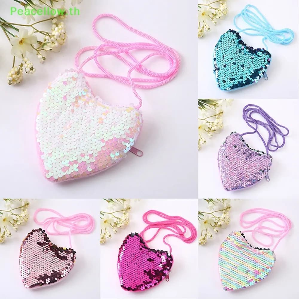 Mini high quality cute baby tote bag Decorative bag with heart-shaped sequins Shoulders Shoulders Bag for Children Princess