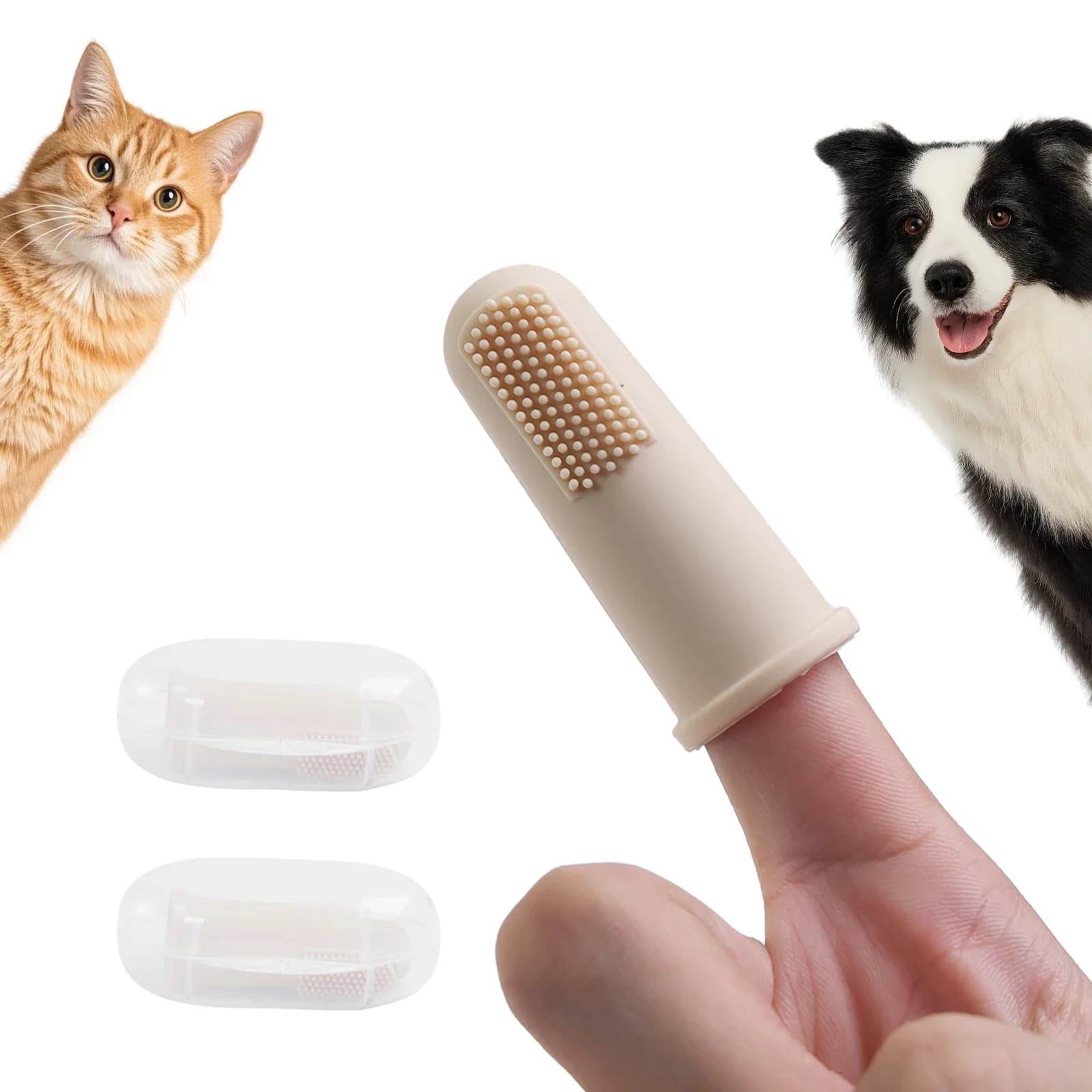 Spazzolino da denti in silicone per animali domestici Spazzolino morbido per la pulizia dei denti di cani e gatti Strumento per la cura dei denti per uso alimentare