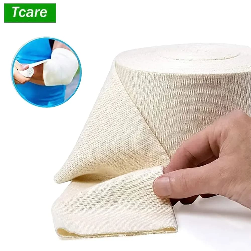 Benda tubolare da 1 pezzo per gambe e ginocchia, manicotto per fasciatura elastica riutilizzabile, rotolo di fasciatura a compressione tubolare per caviglie e gomiti