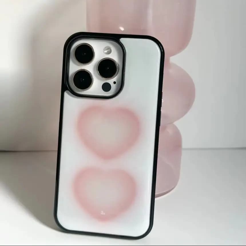 Cover per iPhone Y2K Creativa e Versatile con Cuore Rosa Sfumato, Design Squisito per Ragazze, Compatibile con iPhone 17 16 15 14 13 12 11 Pro Max Plus