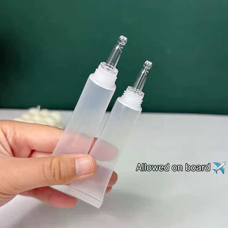 2 Pezzi Tubetti Cosmetici Morbidi da 10/15ml, Flacone Vuoto con Contagocce per Acido Ialuronico, Crema Solare, Lozione, Fondotinta Liquido, Ricaricabile