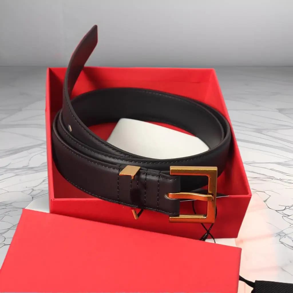 Elegante Cintura in Pelle Stile Francese con Confezione Regalo, Cintura in Pelle di Vitello Premium per Giovani Uomini, Primavera 2025
