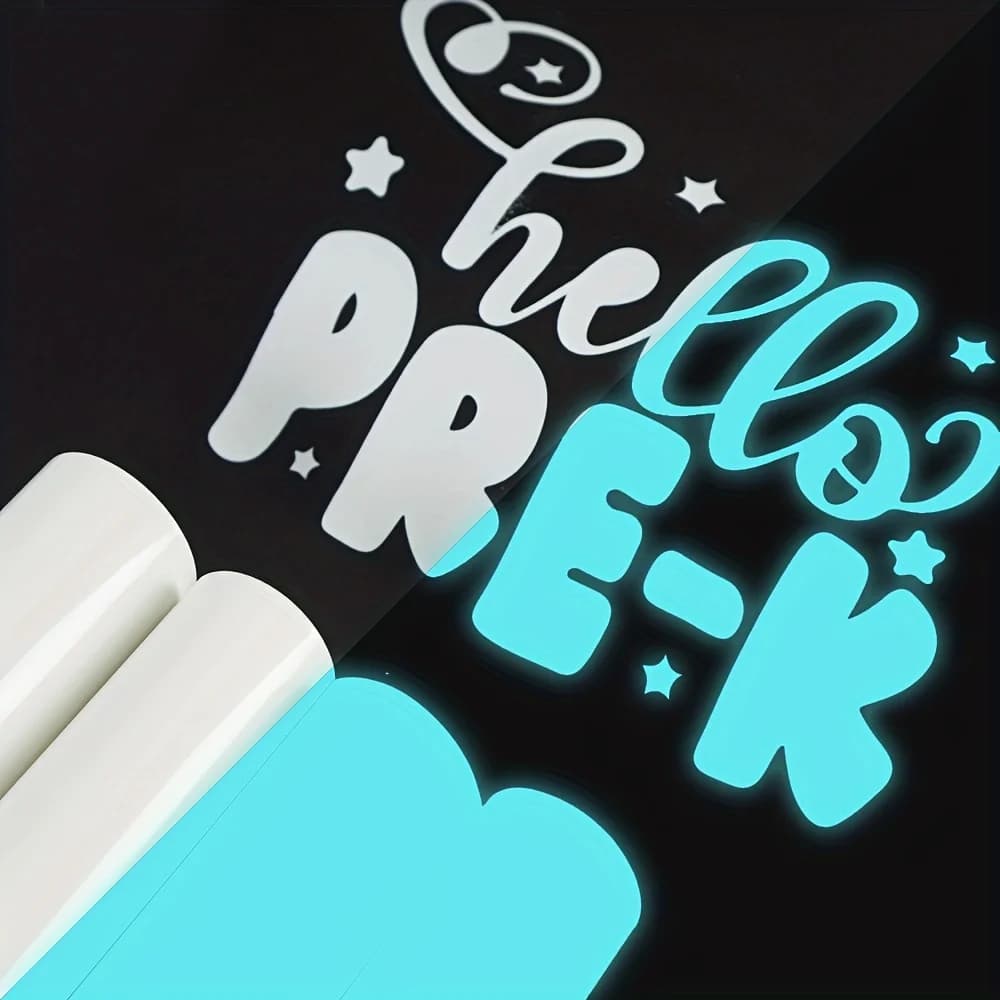 12" x 9ft Glow in The Dark HTV, Heat Transfer Vinyl for T Shirt,PU Elastic Vinyl, Iron On Vinyl For All Cutter Machine