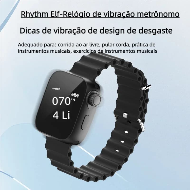 Orologio con metronomo vibrante indossabile, cinturino regolabile per la pratica della musica, chitarra, batteria, violino, pianoforte, violoncello