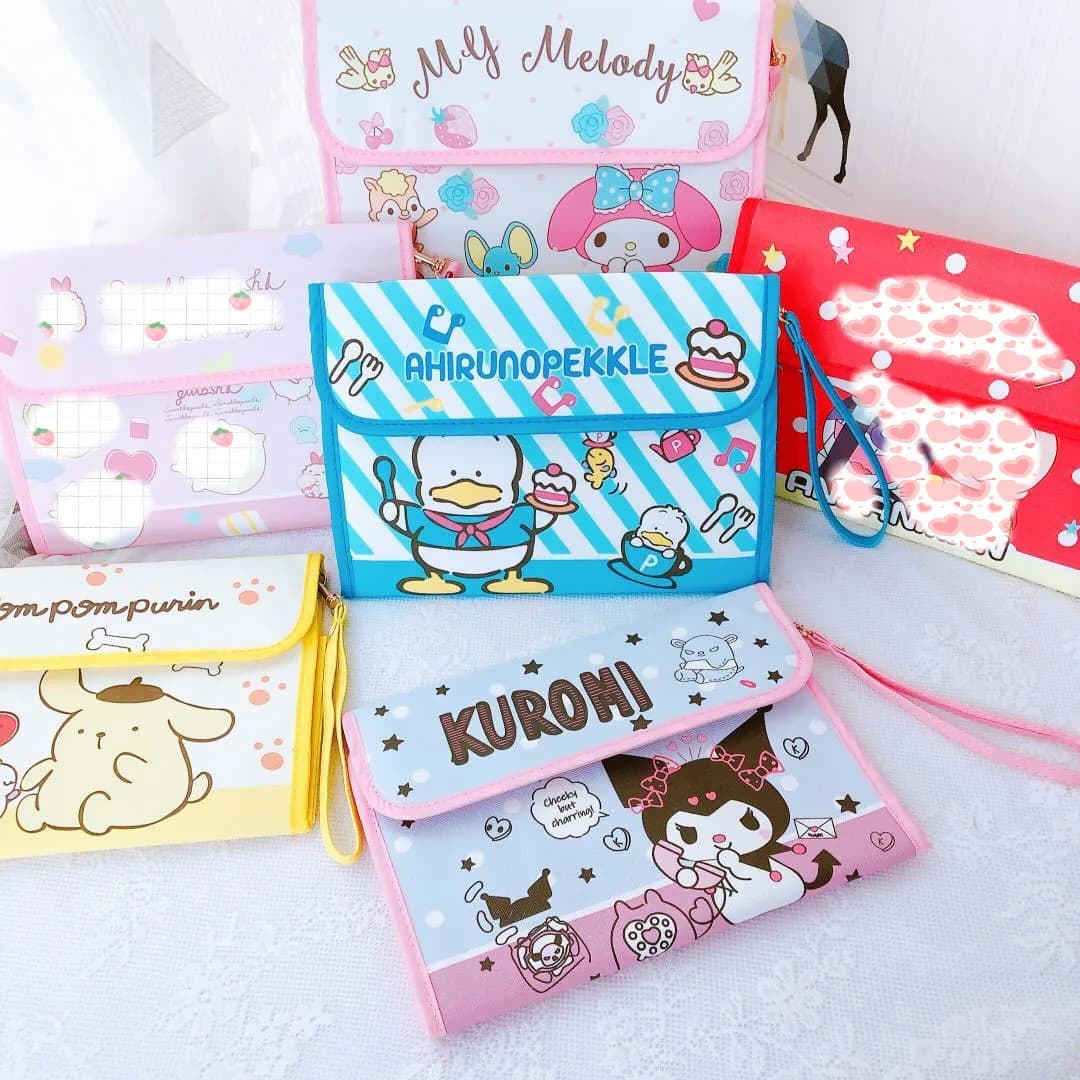 Sanrio hello kitty porta carte di credito borsa per conto borsa da viaggio borsa per documenti passaporto cartella per account borsa per libri portamonete