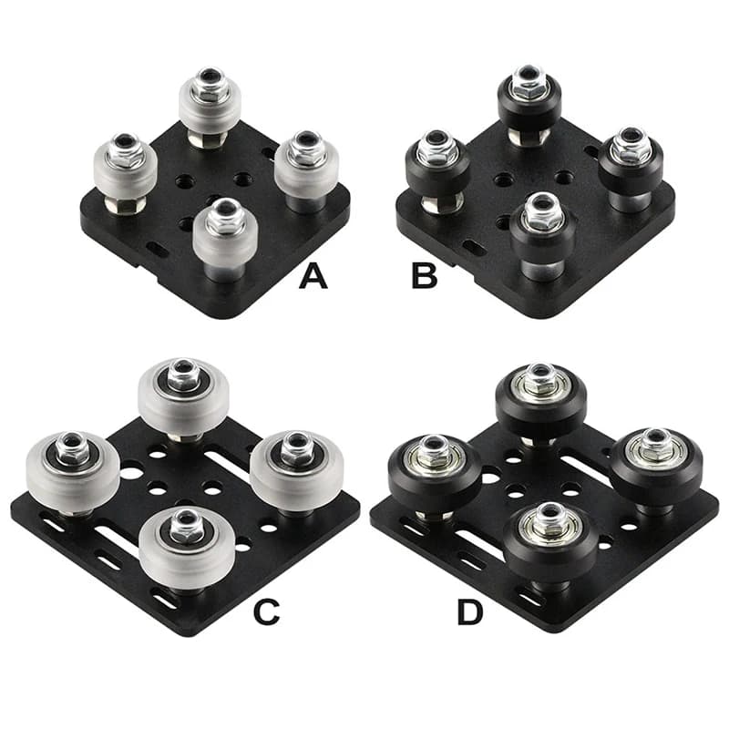 Parti per Stampante 3D, Set Piastra Gantry 2040 V, Piastra Scorrevole Speciale con Puleggia per Profili in Alluminio a V-slot 2040, Ruote