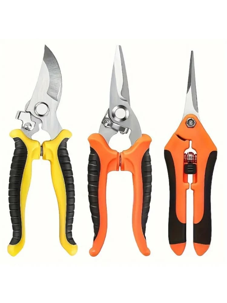 3-Piece Pruning Shears Set – Garden Tool Kit for Cutting Thick Fruit Branches, Harvesting & Heavy Trimming