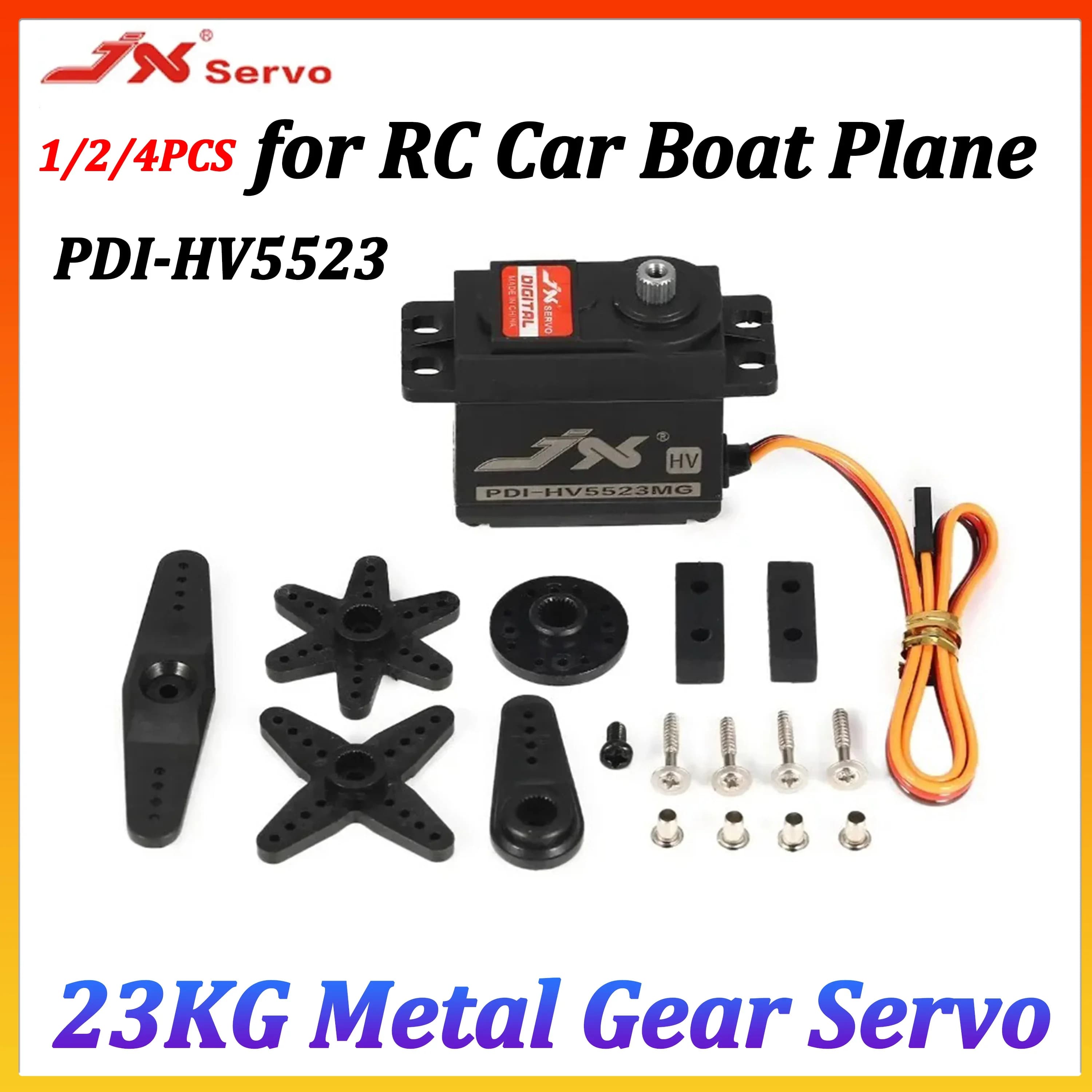 Servo Digitale JX 23kg HV PDI-HV5523 con Ingranaggi in Metallo e Motore Core per Auto RC, Camion, Cingolati, Aerei, Elicotteri ad Ala Fissa, Barche e Parti di Giocattoli
