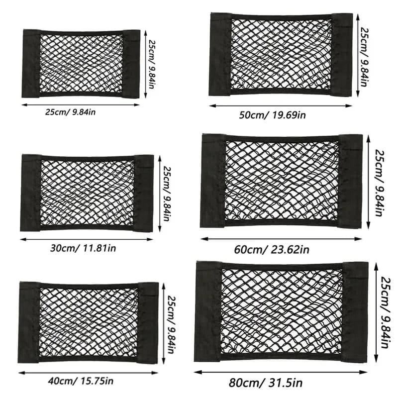 Sedile per bagagliaio in rete posteriore universale per auto, rete elastica per corda, organizer per auto, borsa in rete per schienale, accessori per riporre l'auto