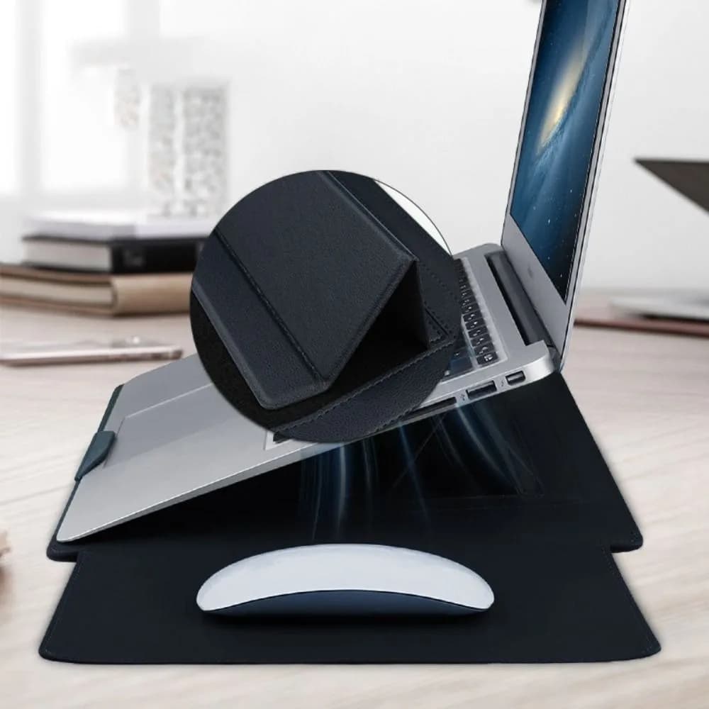 Custodia per laptop da 14 pollici in pelle PU Custodia per laptop regolabile impermeabile Custodia per laptop ultrasottile resistente alle macchie da esterno