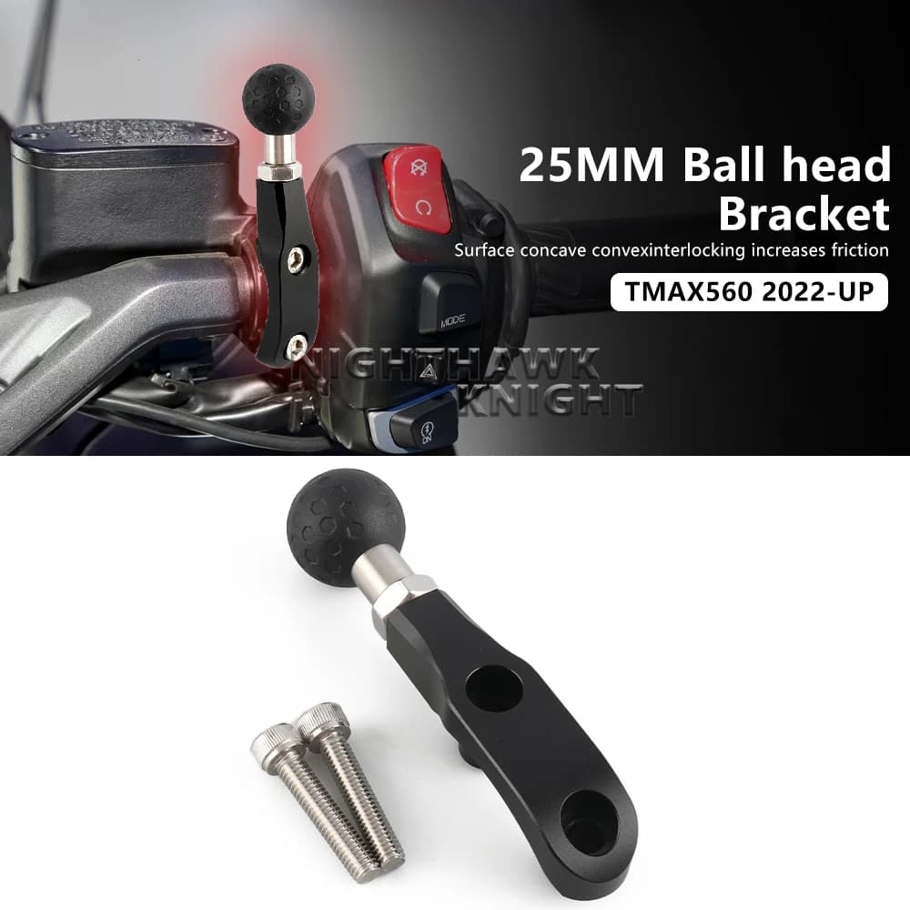 Per Yamaha TMAX560 T-MAX560 2022 2023 2024 2025 Moto Manubrio 25 MILLIMETRI Testa A Sfera Staffa di Montaggio Supporto di Navigazione Del Telefono Mobile