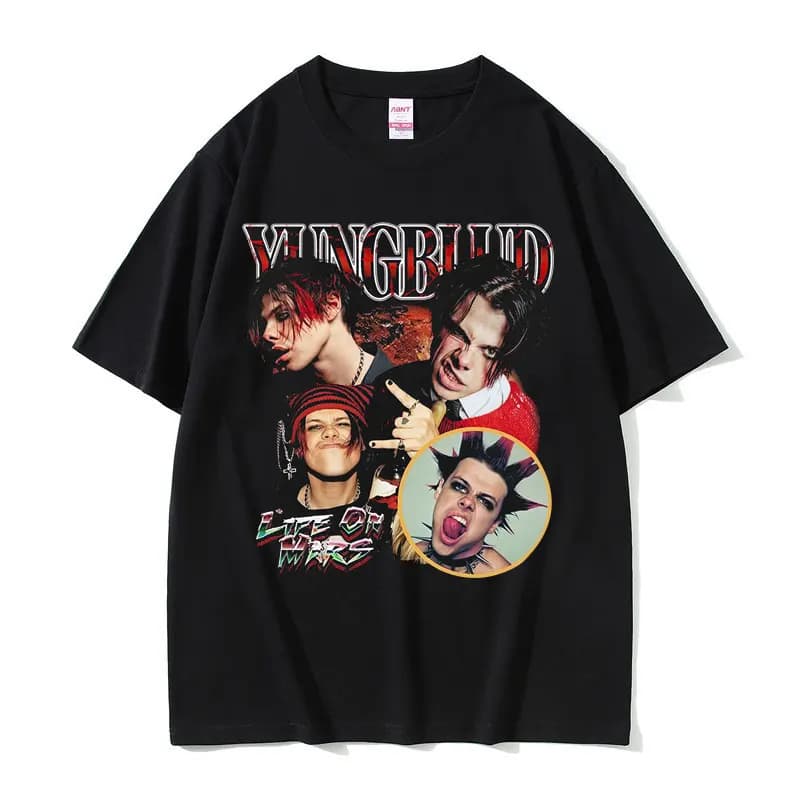 Rocker Yungblud T-shirt grafica Estate Uomo Donna Moda Hip Hop Rock T-shirt a maniche corte T-shirt oversize in cotone casual maschile