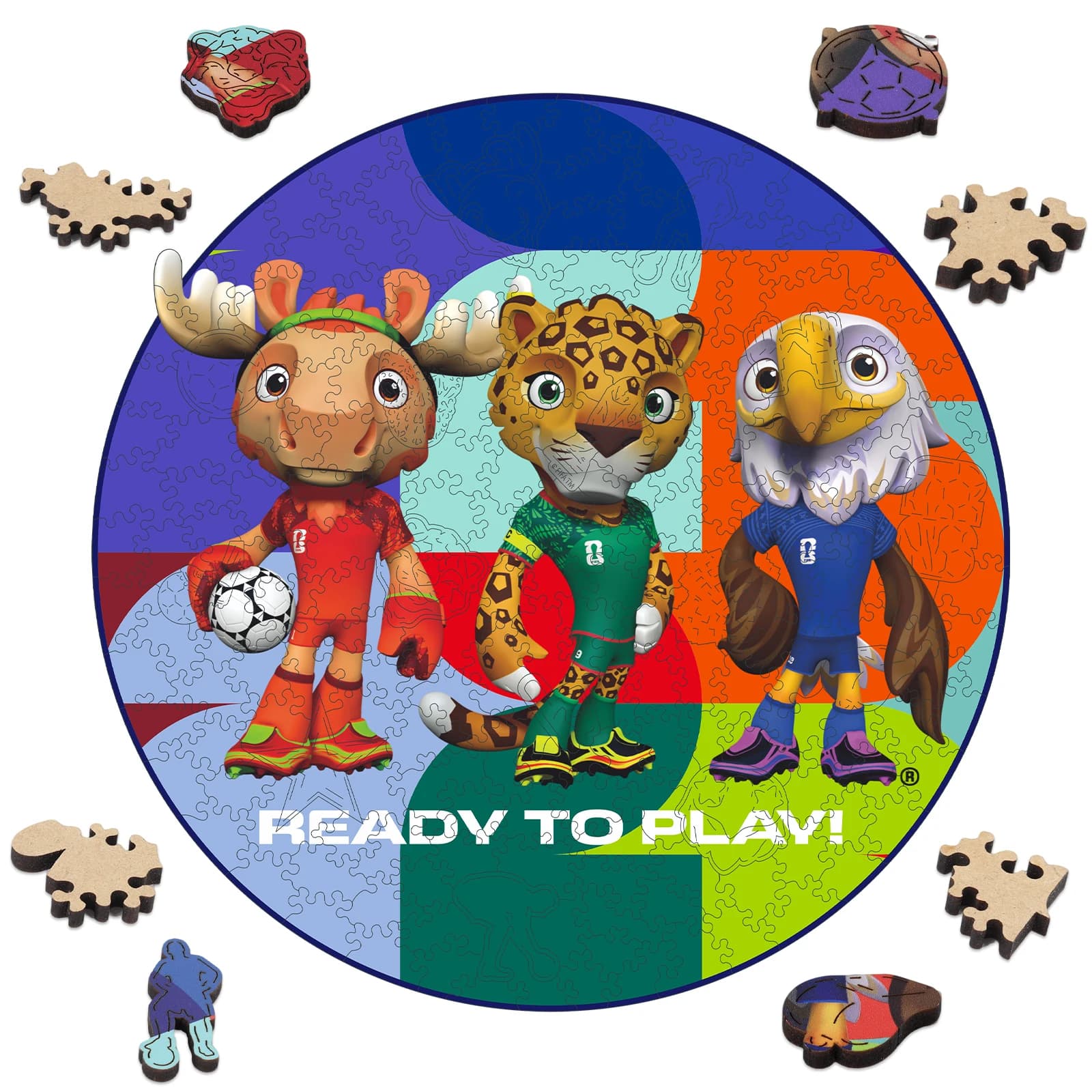 Puzzle in legno con mascotte della Coppa del Mondo, gioco educativo, decorazione da parete, regalo ideale per i tifosi di calcio.