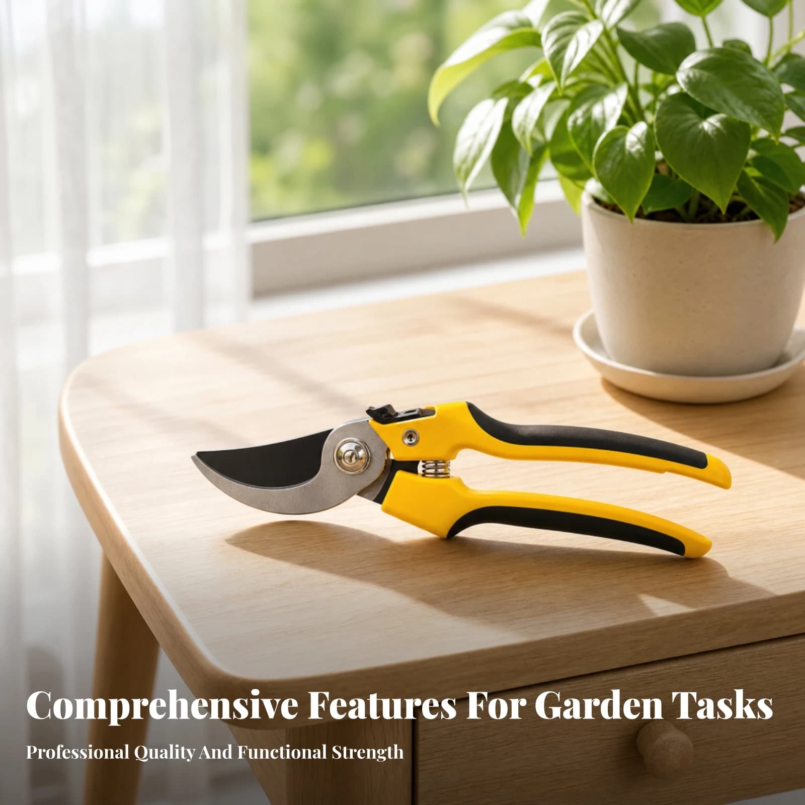 Pruning Shear Spring-Loaded Branch Pruning Shear Fruit Picking Pruner Locking Catch Garden Tool Clean Scissor-Like Action
