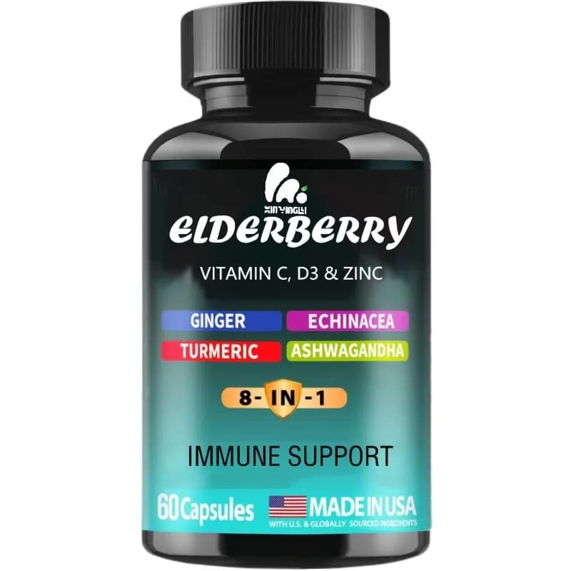 Siepe herb immune support supplement, formula 8-in-1, containing echinacea, vitamin C, zinc, turmeric, ginger - 60 capsules