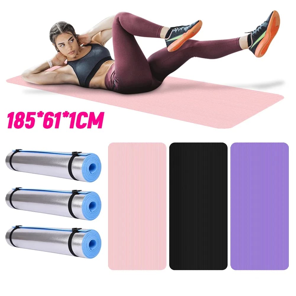 Tappetino Yoga Antiscivolo, Tappetino per Esercizi Spesso Monocolore, Tappetino Fitness Multifunzione per Casa e Palestra