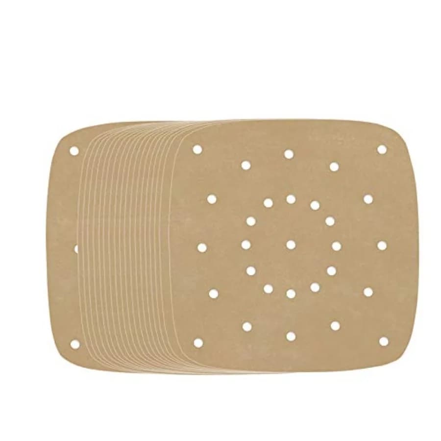 Air Fryer Parchment Paper, Set of 200, 8.5 Inch Unbleached Perforated Square Air Fryer Liner Sheets for Airfryer, Steaming Bask