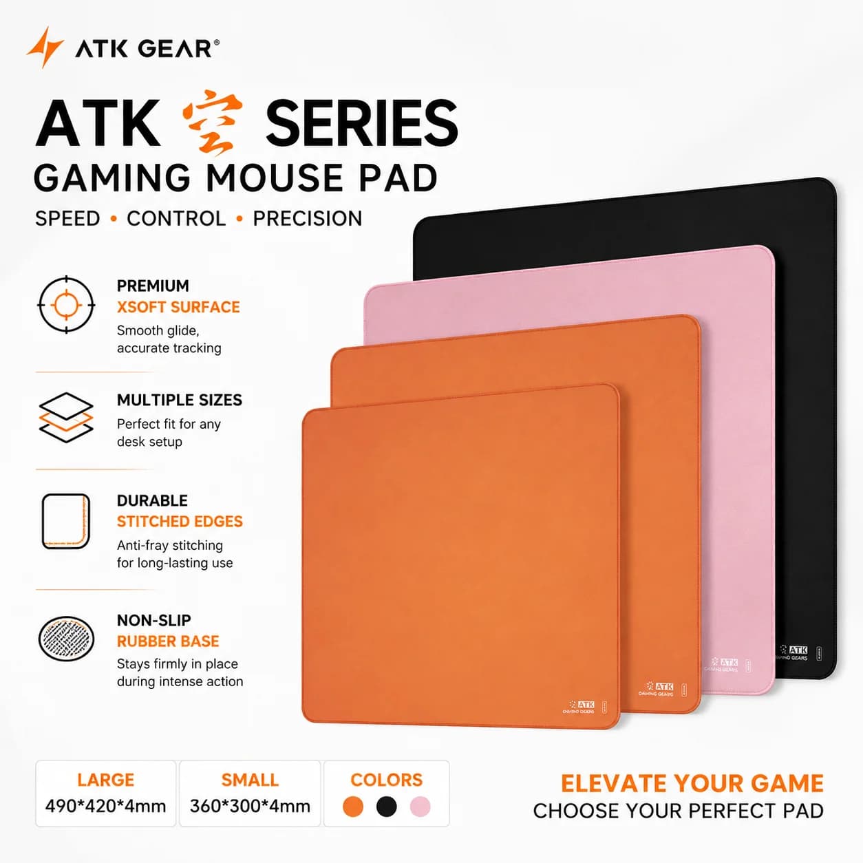 Atk Kong Xsoft Esports Mouse Pad Anti Slip Pad Desktop Gaming Gears PORON CSGO Pads For 60%-80% Mechanical Keyboard For Gamer