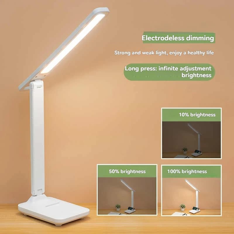 Foldable LED desk lamp, rechargeable touch control 3 dimmable levels, reading lamp for captivating books for office study in bedroom
