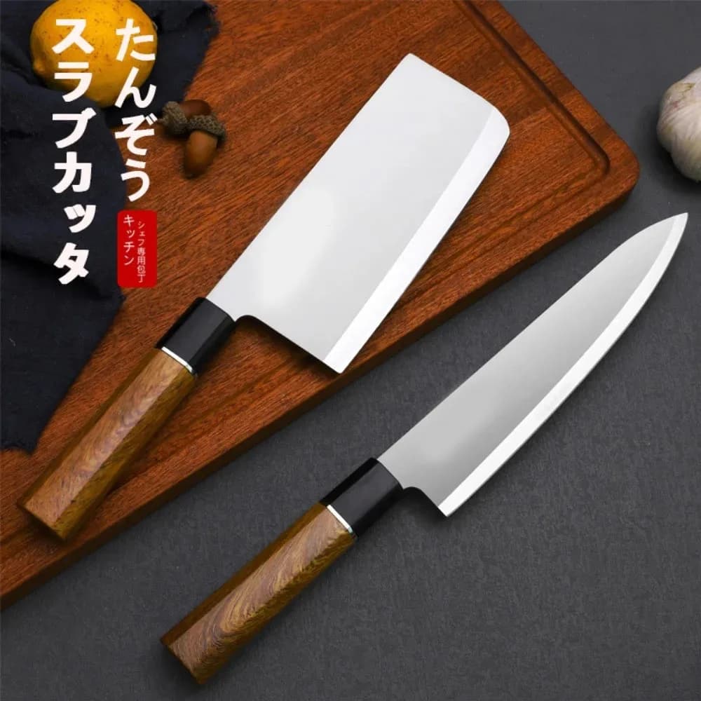 Japanese cook knife Sushi Sashimi kitchen knife Nakiri knife 5 cr15 wooden handle kitchen utensils