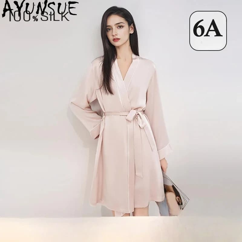 AYUNSUE Women's 100% Jasmine silk 16MM, spring/existent sexy pyjamas, women's nightwear