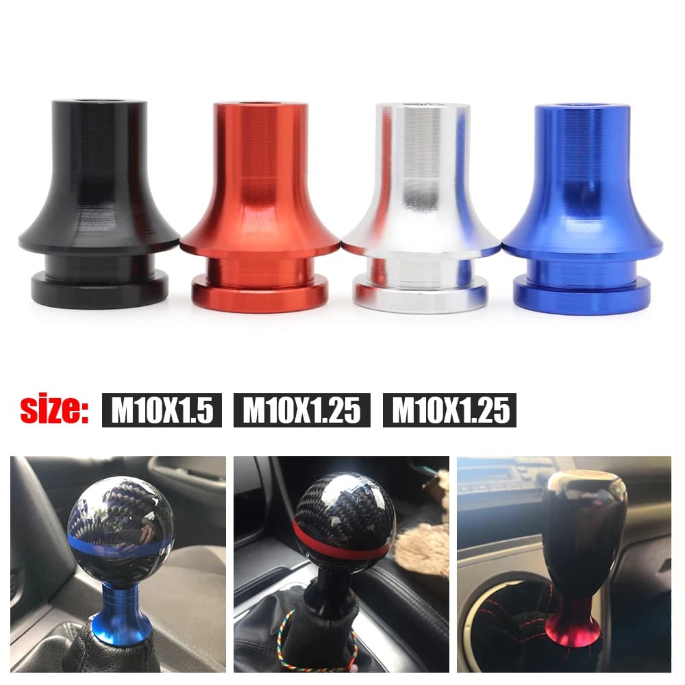 Universale M10X1.25 M10 * 1.5 M12 * 1.25 Filettatura Pomello Del Cambio Boot Fermo Adattatore Manuale Gear Shifter Rosso/Nero/Blu/Argento