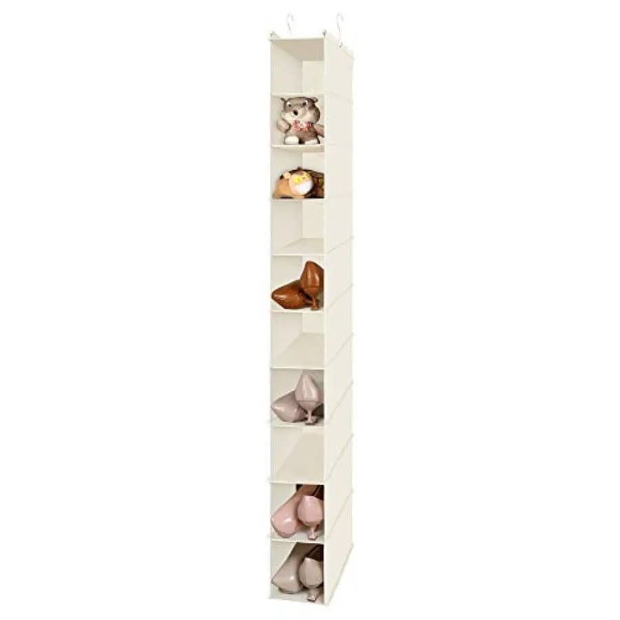10-Shelf Hanging Shoe Shelf Organizer, Hanging Shoe Storage for Closet