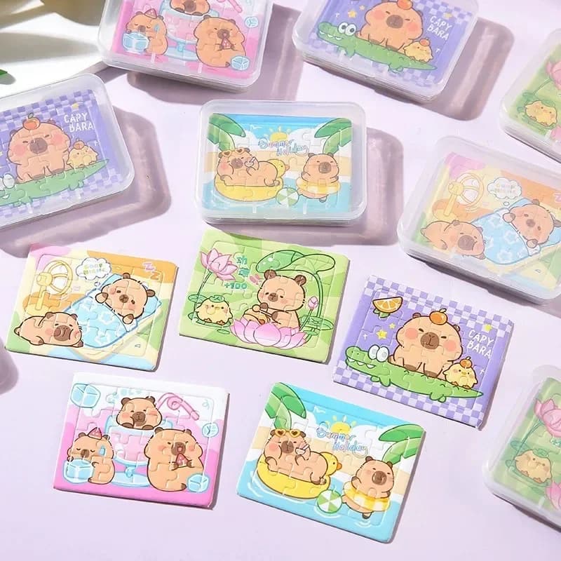 5-100 pezzi cartone animato animale capibara puzzle di carta giocattolo educativo per bambini bomboniere per feste di compleanno premi scolastici