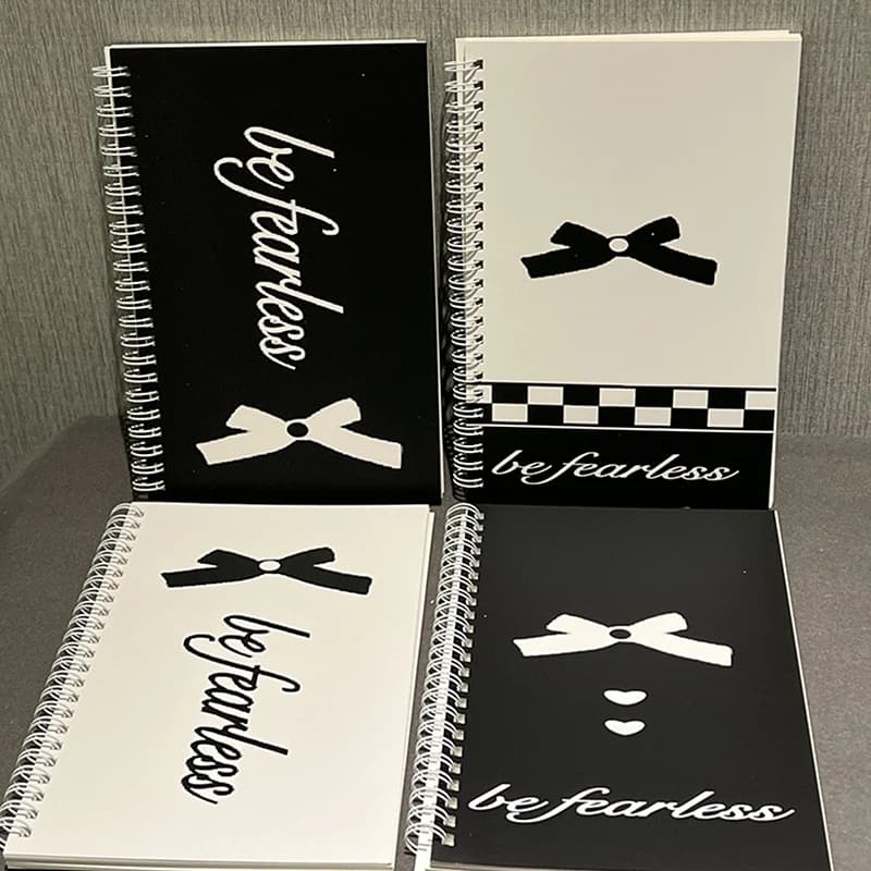 Cute Pink Bow A5 Coil Notebook Diary Sketchbook School Office Supplies Stationery Mini Portable Notepad Student Gift