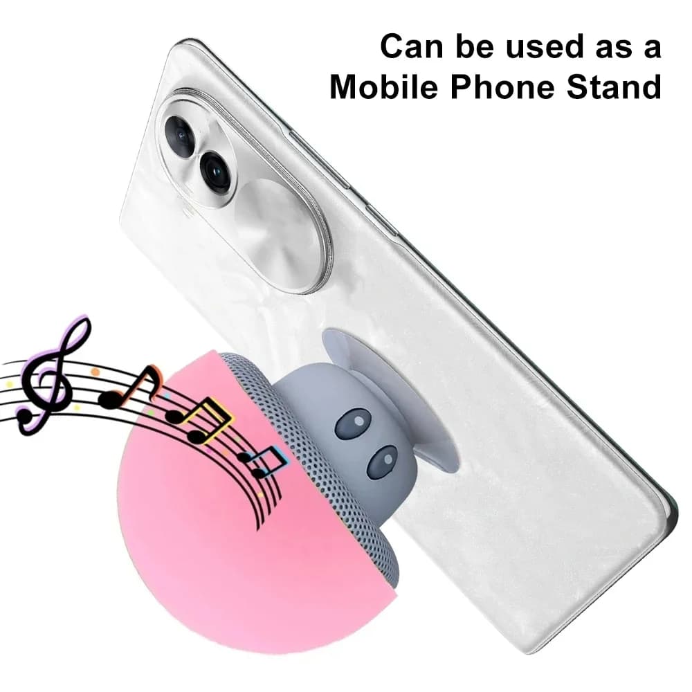 Mini Altoparlante Bluetooth a Forma di Fungo - Altoparlante Portatile Intelligente con Ventosa Creativa per Telefoni - Regalo Cartoon Transfrontaliero