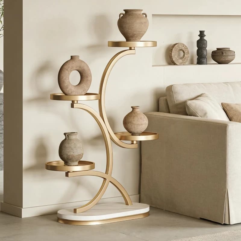 Living Room Entryway Planter Holder Shelf Storage Balcony Home Decor Metal Modern Nordic Organizer Apartment Kitchen Decor
