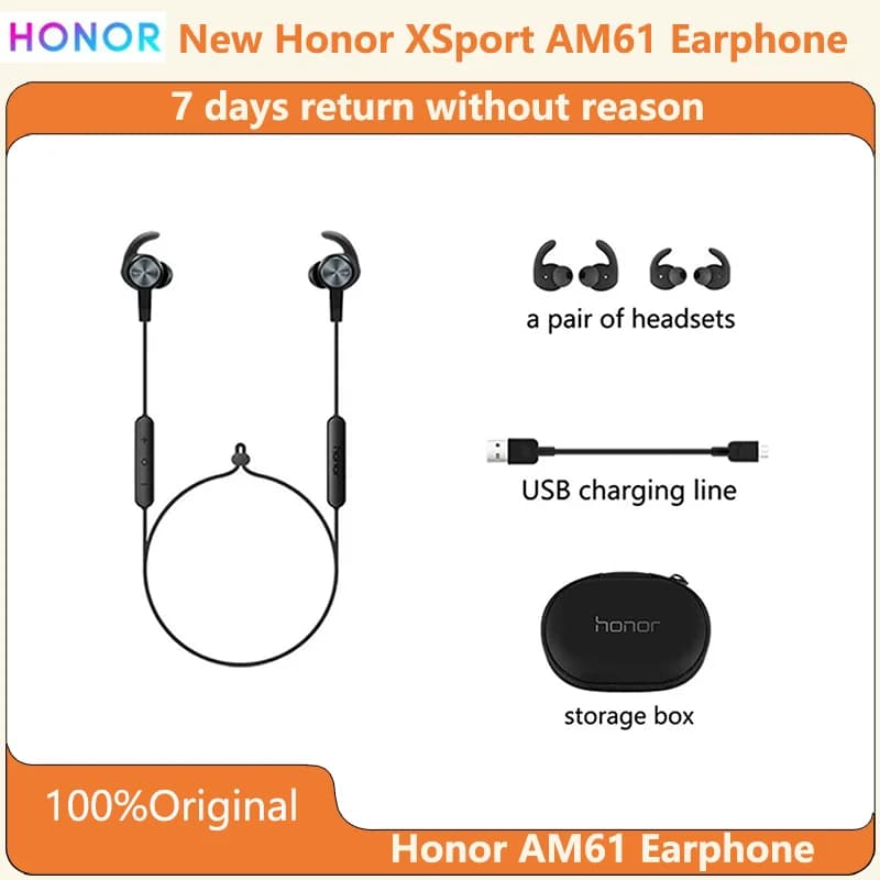 Original Honor XSport AM61 Bluetooth wireless connection with In-Ear Style Charge microphone Easy earphone for Huawei