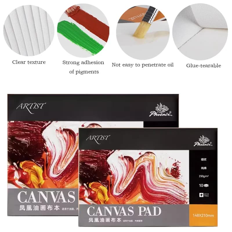 A5/A4 Oil Painting Book 10 Thickened Canvases Not Easy To Penetrate Oil for Acrylic Oil Painting Practice Outdoor Sketching