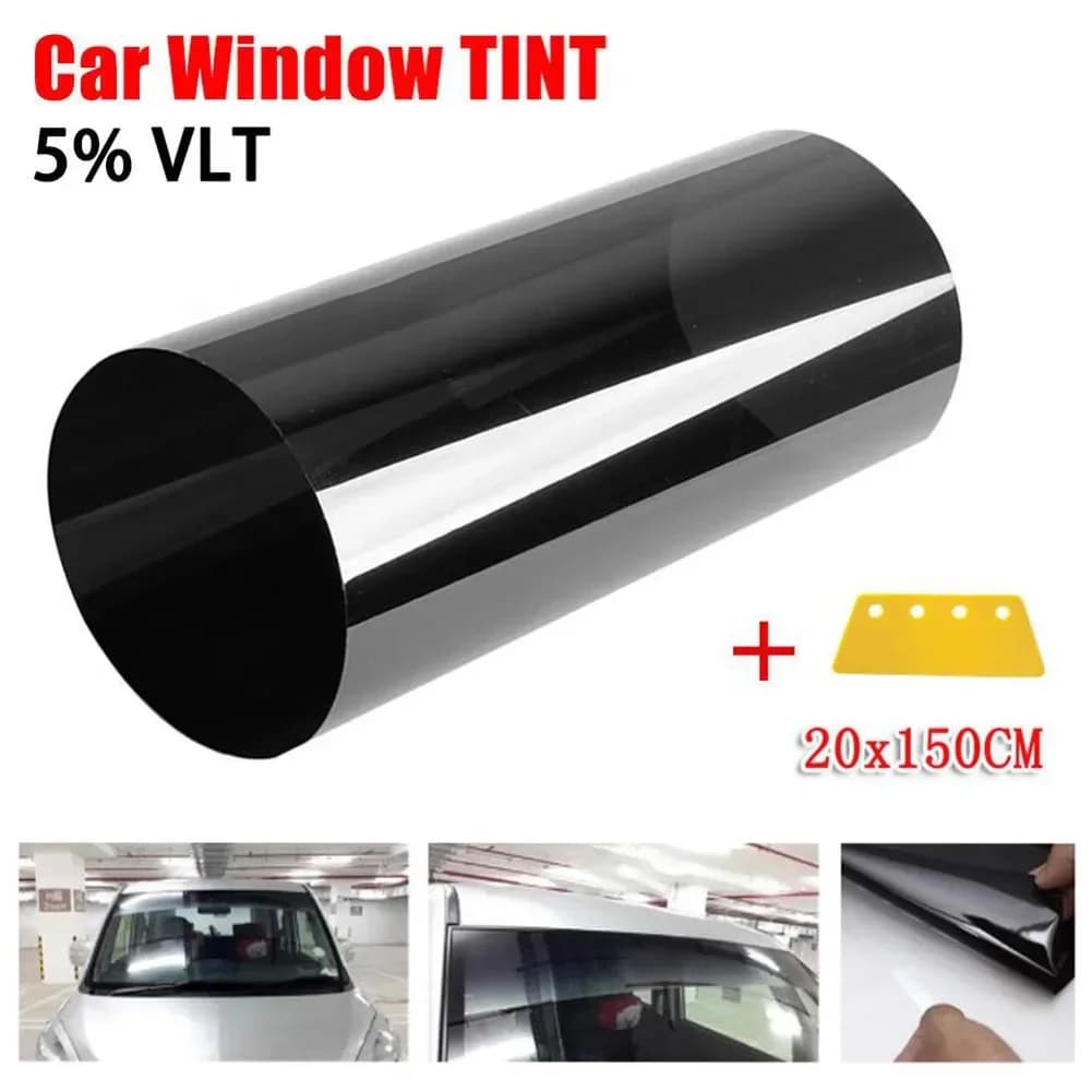 20 cm * 150 cm Auto 5% VL Visiera Parasole Striscia Tint Pellicola Parabrezza di Vetro Anteriore Proteggere L'ombra Blocco Raggi UV Adesivo Pellicola Della Finestra