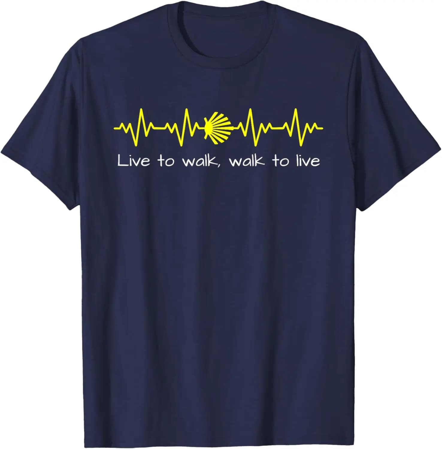 CAMINO DE SANTIAGO Citazione, Live To Walk, Walk To Live T-shirt manica corta casual 100% cotone
