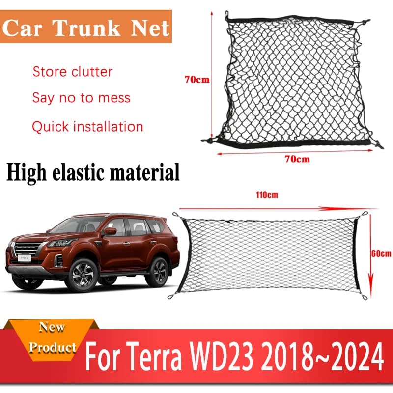 Rete del bagagliaio dell'auto per Nissan Terra WD23 2018 ~ 2024 X-Terra Maanian Terra Nylon Organizer rete elastica per riporre i bagagli accessori Auto