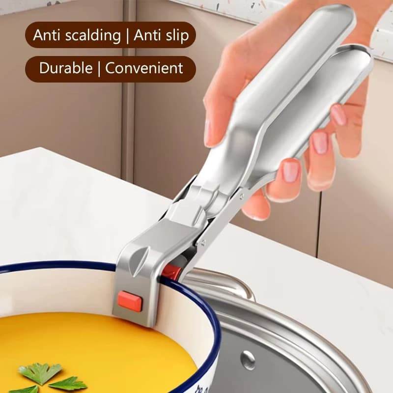 1pcs Anti-scalding Clip Hot Bowl Holder Dish Clamp Pot Pan Gripper Clip Air Fryer Dish Plate Retriever Tongs Kitchen Supplies Lid Holder