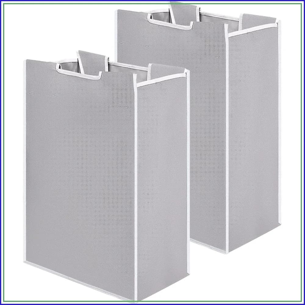 2 Pack Laundry Sorter Replacement Bags, Removable Hamper Liners, Foldable Storage Organizer, Gray, 14.76x8.66x21.65 Inches