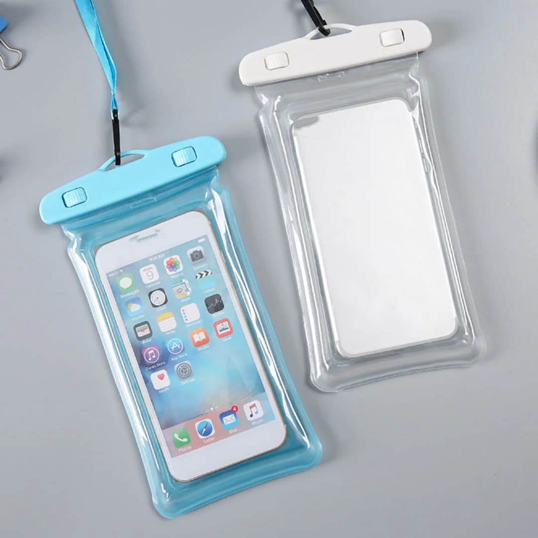 Custodia trasparente per telefono con bordo rinforzato, borsa impermeabile universale per touchscreen, borsa impermeabile con tracolla regolabile in PVC per il nuoto