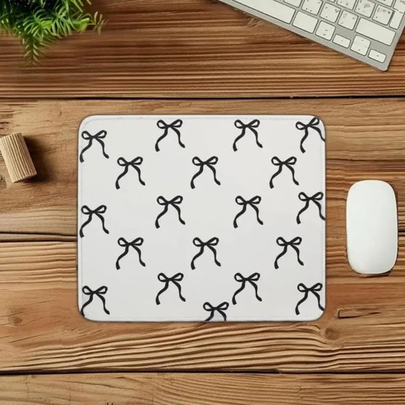 Tappetino per mouse con motivo fiocchi eleganti 20x24 Superfici lisce Base in gomma antiscivolo per ufficio e giochi 896C