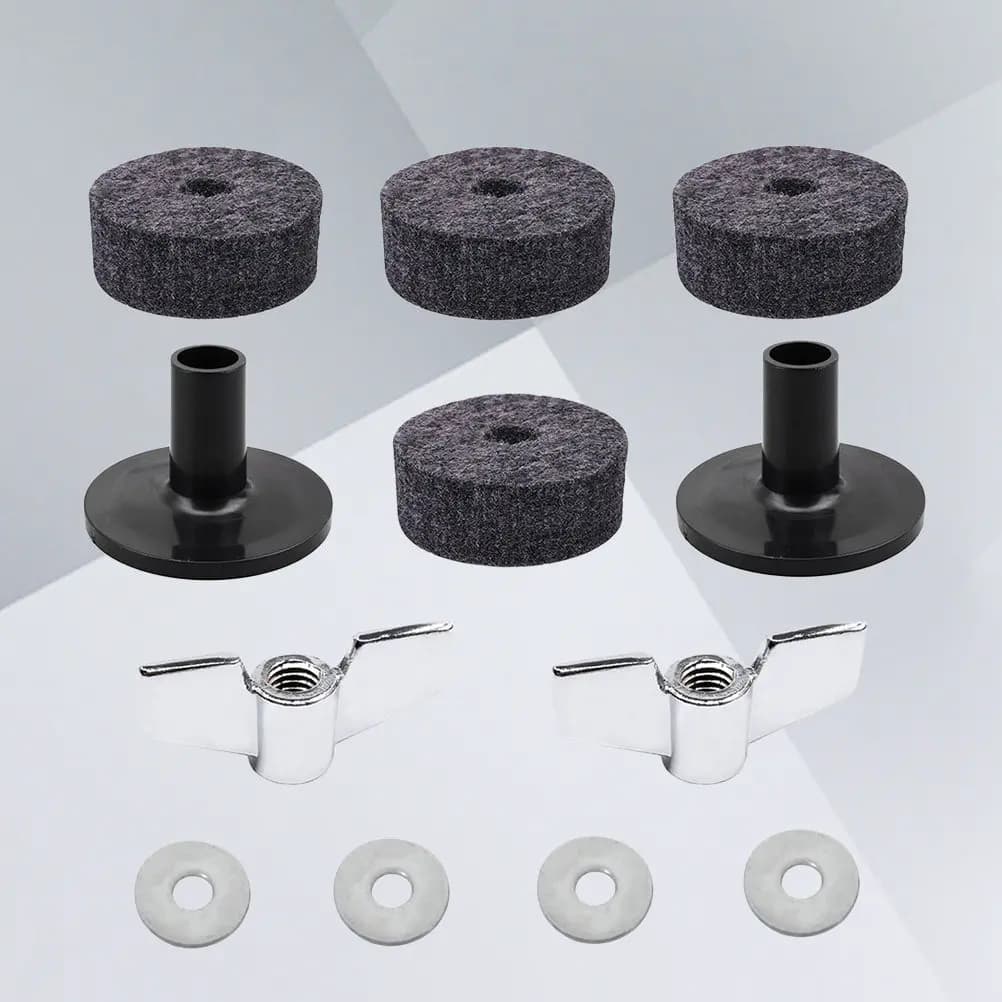 Set di 12 Rondelle in Feltro per Piatti da Batteria, Grigio Argento, Morbide e Resistenti, Imbottitura Protettiva, Accessori di Ricambio per Piatti