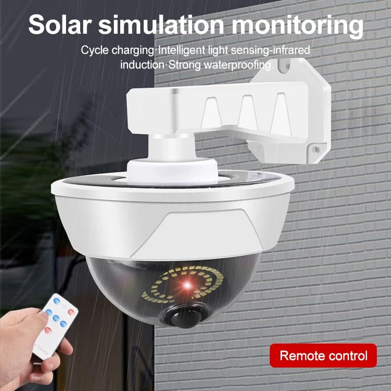 Fake Solar Camera Fake Camera for Surveillance Outdoor Waterproof CCTV Simulation Pretective Camera Family Security Protection Lighting Fijictile Camera