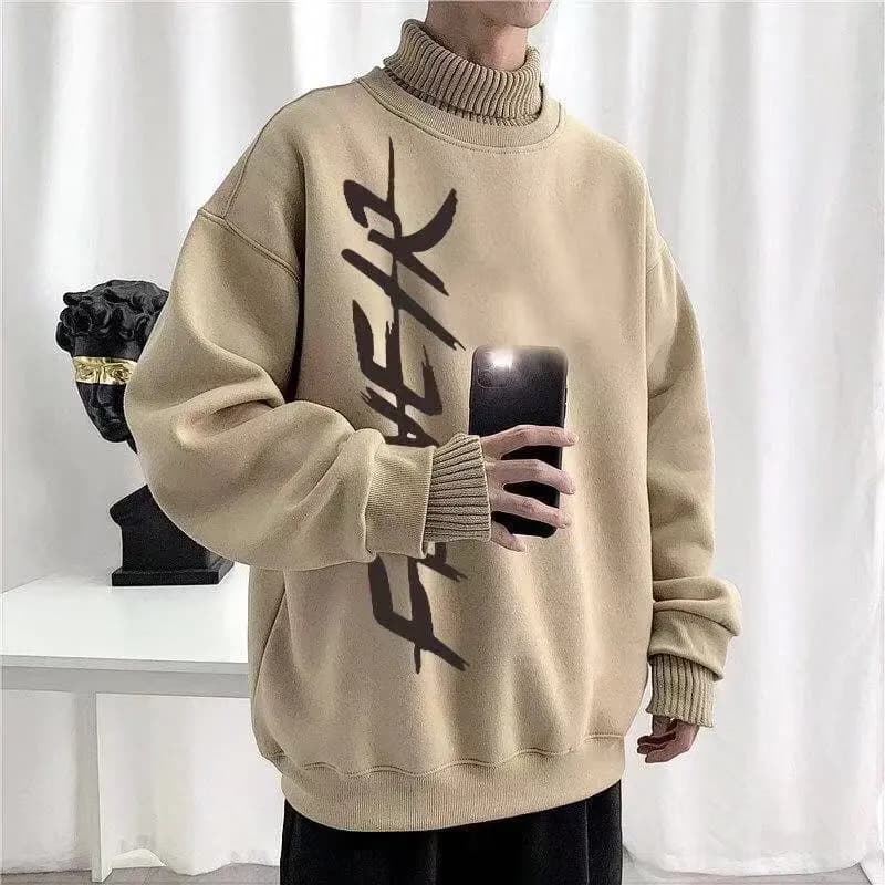 Thickened Fleece High Collar Men's Hoodie Loose Fit Korean Style Autumn Winter New Style Couple's Jacket Trendy Casual Wear