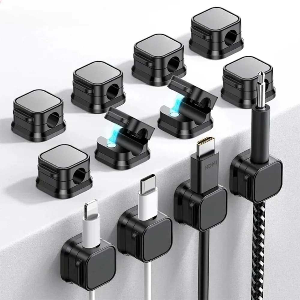 Magnetico Forte ​ Clip per Cavi Regolabili, Supporto per Cavi | Organizzatore Adesivo Sotto Scrivania per Casa, Ufficio, Auto, Parete, Scrivania ​ ​