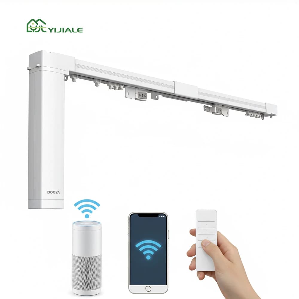 Sistema di Tende Motorizzate Gardens Smart Lift in Metallo con Telecomando, Alimentazione a Corrente, Design Moderno per Finestre con Soffitti Alti