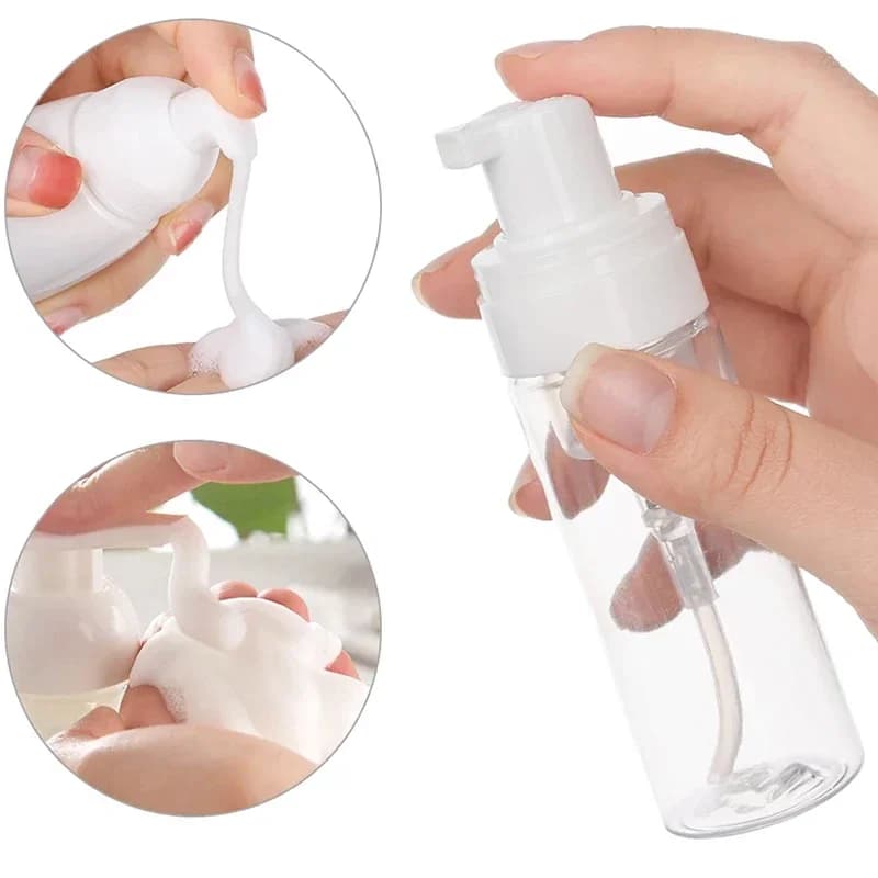 Bottiglie con pompa in schiuma da 5 pezzi 30-50-60 ml all'ingrosso - Contenitori cosmetici vuoti per lavaggio viso, detergente per ciglia e bottiglia dispenser di sapone